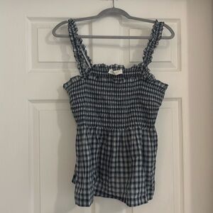Lucky Brand Square Neck Smocked Tank